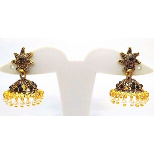 Golden Oxidized Earrings Jhumka Jhumki Imitation Jewelry Drop Dangle Long E33